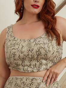 大尺碼背心和吊帶上衣 - 米色 - 查看 1