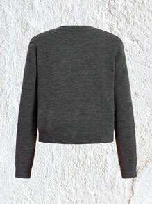 SHEIN EZwear Argyle Pattern Button Front Cardigan - Multicolor - View 2