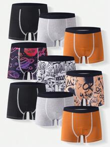Young Boy Astronaut Printed Colorful Street Style Underwear Pack - Multicolor - View 1