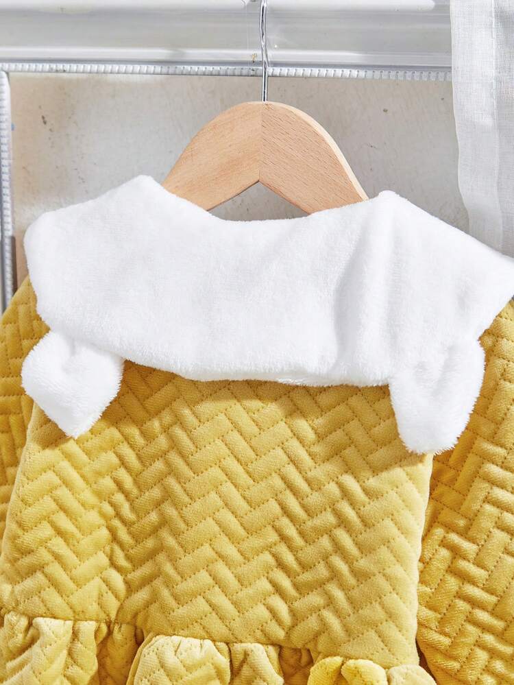 Baby Girl Solid Hooded Dress & Scarf