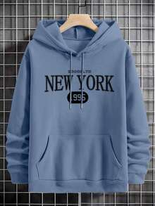 Áo hoodie nam thiết kế tối giản | Mẫu cổ điển không bao giờ lỗi mốt - Màu xanh nhạt - Xem 4