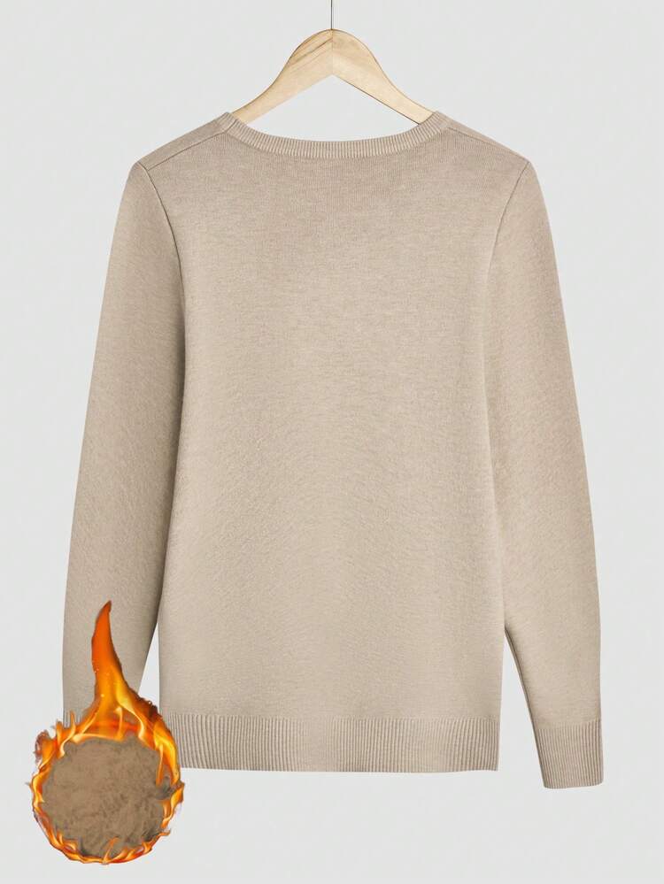 Plus Size Women's Thickened Pullover Sweater Knit Pullover Fall Winter Autumn