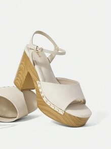 Styleloop Women's High Heeled Sandals - Beige - View 6