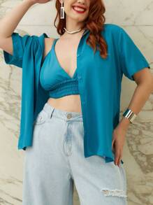 Bộ đồ cỡ lớn - Màu xanh lam - Xem 4