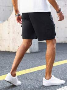 Manfinity Homme Men'S Multi-Pocket Zipper Cargo Shorts - Black - View 3