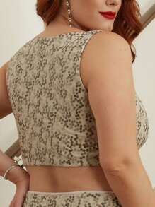 大尺碼背心和吊帶上衣 - 米色 - 查看 2