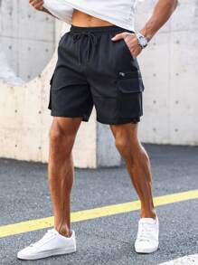 Manfinity Homme Men'S Multi-Pocket Zipper Cargo Shorts - Black - View 7