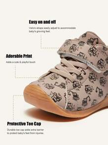 Cozy Pixies Baby Cartoon Car Pattern Ankle Strap Sporty Skate Shoes For Outdoor - Multicolor - View 2