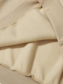 SHEIN Young Girl 1 Piece Of Fun Slogan Printed Sweatshirt For Autumn And Winter - Apricot - View 4