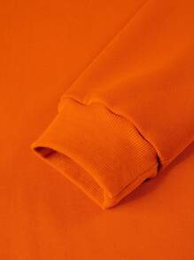 Manfinity Homme Men's Hooded Sweatshirt With Letter Print - Orange - View 6