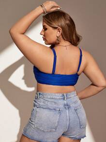 SHEIN Swim Curve Plus Size Women'S Bandeau Bikini Top - Blue - View 2