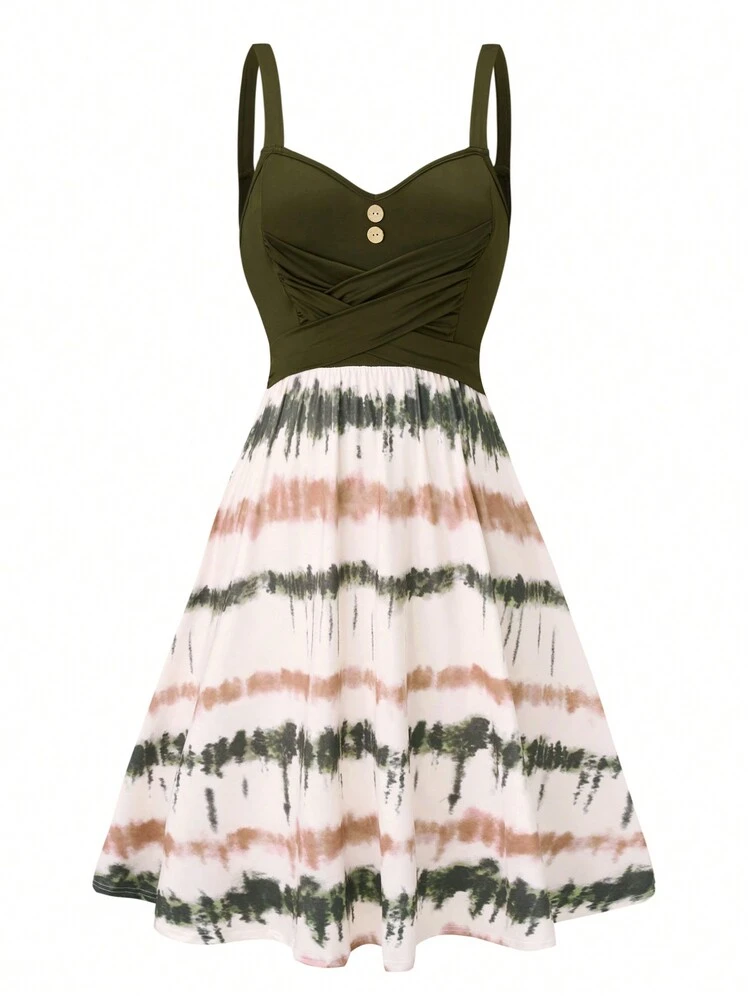 Plus Size Twist-front Strappy Cami Dress