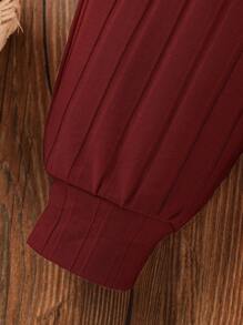 Infant Girls' Ribbed Long Sleeve Bodysuit And Pants Set With Headband - Red - View 3