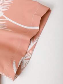 Manfinity RSRT Men's Pink Coconut Tree Print Single-breasted Short-sleeved Shirt (printed Randomly) - Coral Pink - View 5