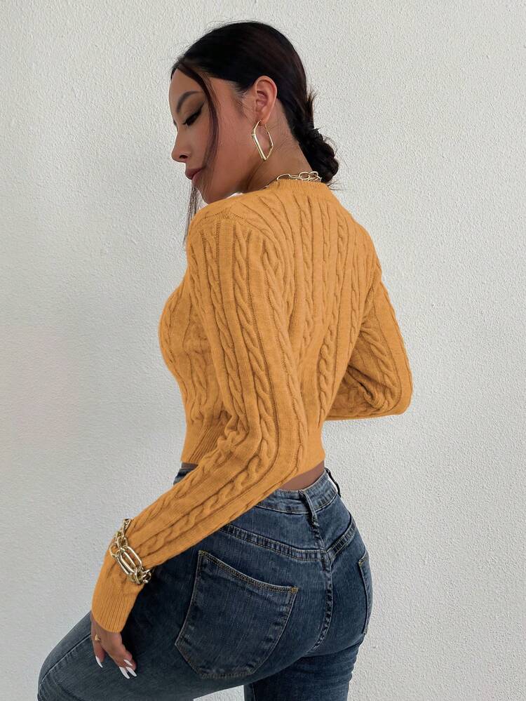 Women's Round Neck Long Sleeve Pullover Knit Pullover Fall Winter Sweater