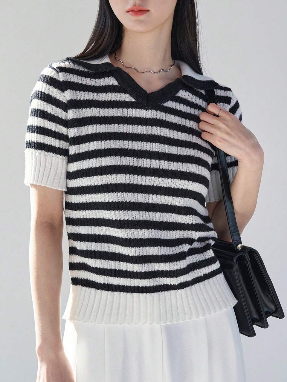 Striped Pattern Knit Top