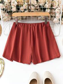 SHEIN LUNE Women's Asymmetrical Hem Skorts - Orange - View 2