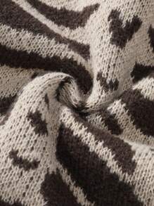 Manfinity EMRG 男士落肩骷髏圖案毛衣 - 巧克力棕 - 查看 5