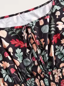 Inna Moreva 大尺碼香菇和植物印花鈴袖上衣 - 軍綠色 - 查看 9