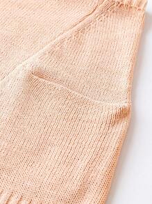 SHEIN Unity 1pc Marled Knit Dual Pocket Sweater Vest - Apricot - View 3