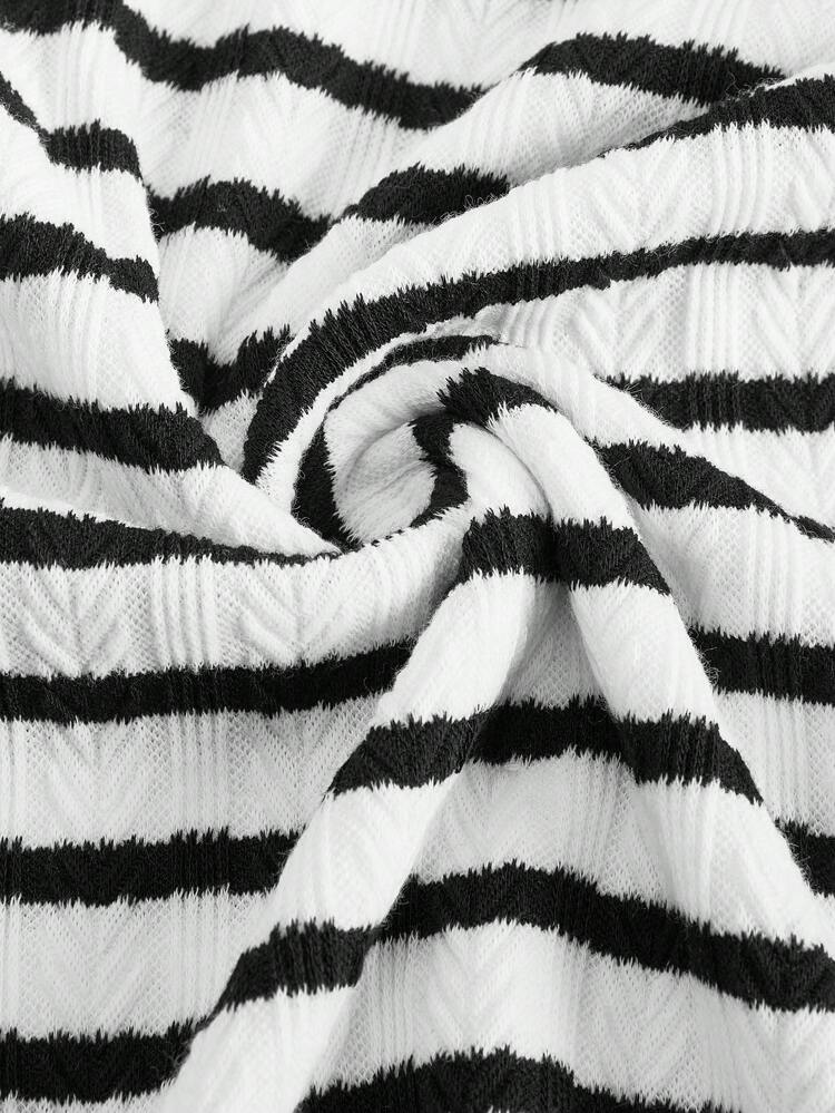 Maternity Striped Half-Zipper Sweatshirt, For Winter
