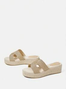 Styleloop Women's Wedge Heel Platform Sandals - Gold - View 4