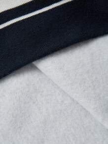 SHEIN EZwear Veste À Ourlet À Rayures Épaule tombante Zippé