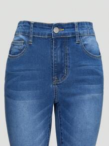 Teen Girl Medium Wash Blue Stretch Flared Jeans - Medium Wash - View 4