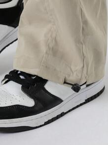 Manfinity Hypemode Loose-Fit Men's Drawstring Waist Cargo Pants With Pockets - Khaki - View 6