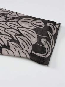 Spring Summer Colorblock Party Clubwear Street Slim Fit Long Dress High Neck Mesh Long Sleeve Printed Sheer Dress