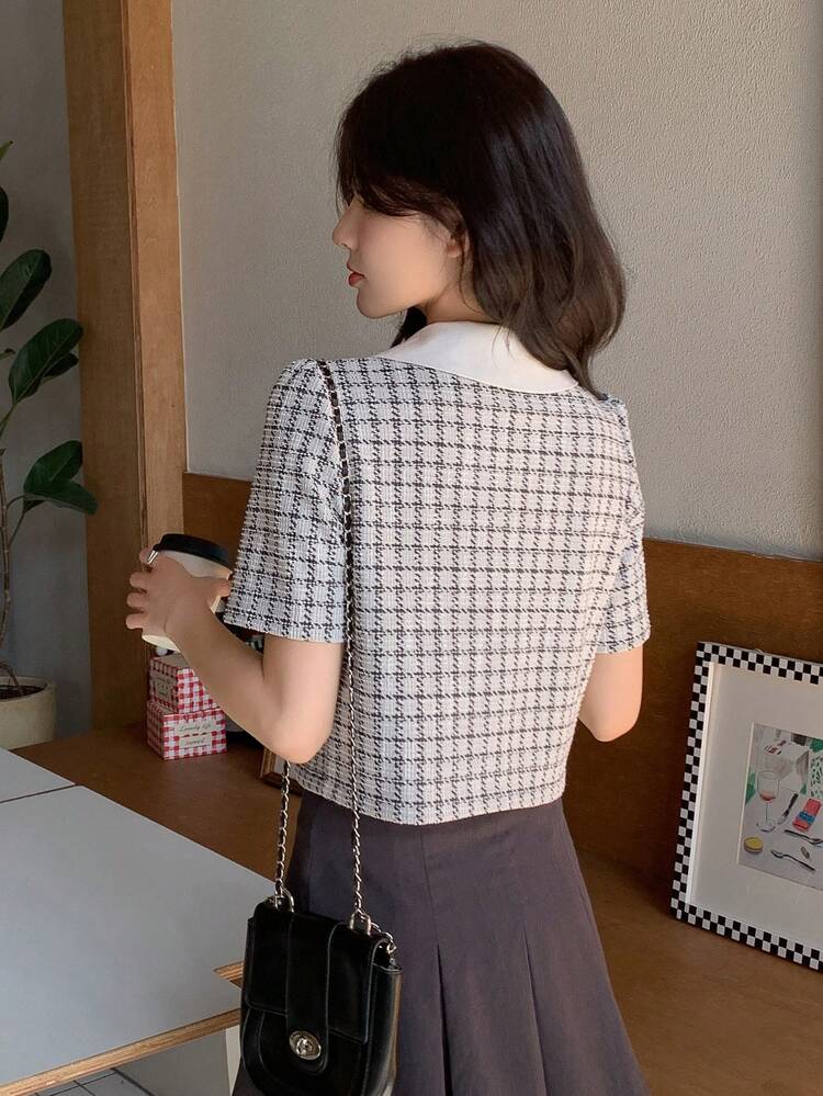 Plaid Pattern Short Sleeve Shirt