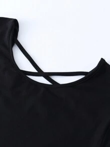 SHEIN LUNE Plus Size Alphabet And Heart Print Long Sleeve Dress - Multicolor - View 4