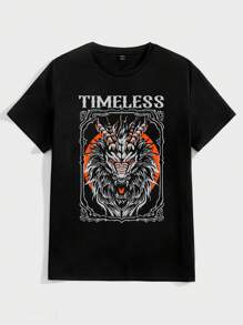 Manfinity LEGND 男士龍頭和字母印花t恤