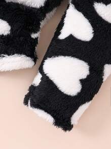 SHEIN Conjunto De 2 Piezas De Ropa De Casa Con Estampado De Corazones Para Bebé Niña - Negro - Ver 6