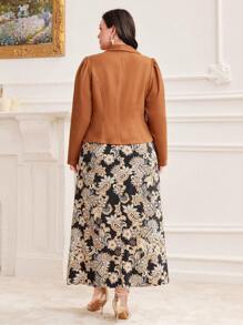 Modelyn Plus Size Women Shawl Collar Jacket And Cami Dress With Paisley Print 2-Piece Set, Summer - Multicolor - View 2