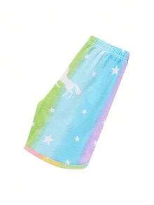 幼兒女童獨角獸和星星印花短袖上衣和短褲家居服套裝 - 白色 - 查看 5