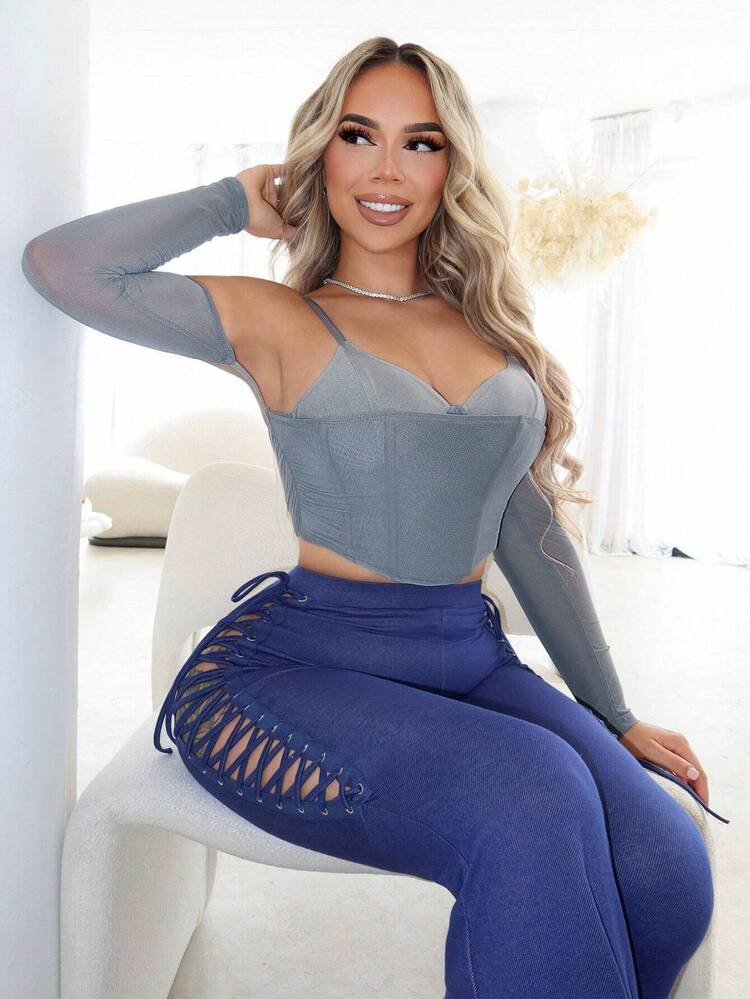 Ladies' Off Shoulder Asymmetrical Hem Top Corset Top Birthday  Spring Women Clothes Valentine Day  Bachelorette Party