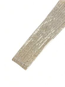 Women's Asymmetrical Long Sleeve Sequined Party Bodycon Dress, New Year's Party, Valentine's Day Holiday Tops Corset Top - Silver - View 3