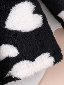 SHEIN Conjunto De 2 Piezas De Ropa De Casa Con Estampado De Corazones Para Bebé Niña - Negro - Ver 5