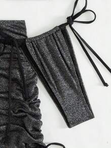 SHEIN Swim 女士吊带比基尼套装 夏季海滩 - 黑色 - 查看 6