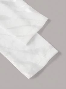 SHEIN ICON 斑馬紋網眼上衣,剪裁處飾以鑽石細節 - 白色 - 查看 3