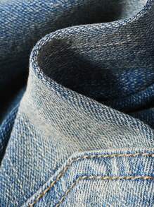 SHEIN Leap Crew Young Boy Distressed Jeans With Frayed Hem Kids Ripped Jeansboys Ripped Jeansripped Jeans For Kids - Light Wash - View 3