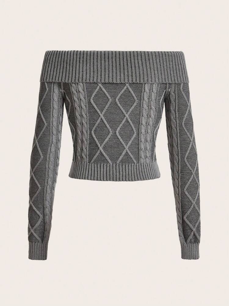 Women's Off Shoulder Long Sleeve Sweater