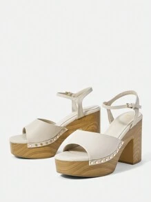 Styleloop Women's High Heeled Sandals - Beige - View 4