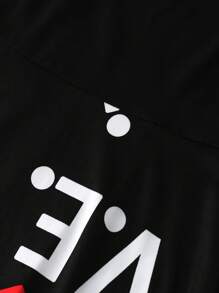 SHEIN LUNE Plus Size Alphabet And Heart Print Long Sleeve Dress - Multicolor - View 3