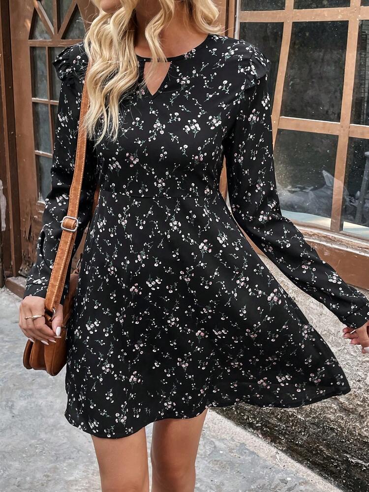 Women'S Floral Printed Long Sleeve Dress Fall Cloth For Women