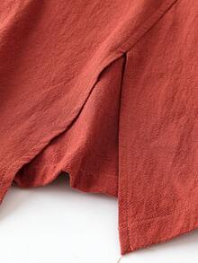 SHEIN LUNE Women's Asymmetrical Hem Skorts - Orange - View 5