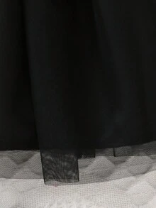 SHEIN 3入組嬰兒女童休閒校園風優雅格子外套裙套裝,附髮飾,適用於戶外活動 - 彩色 - 查看 4