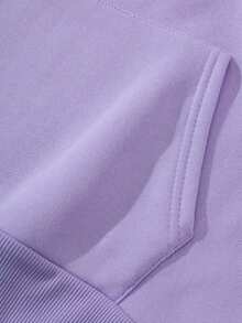 大码时尚字母印花秋冬女式卫衣 - 紫色 - 查看 5