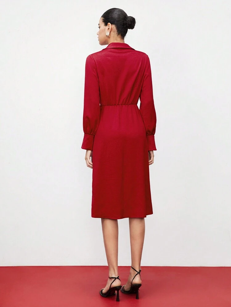 Long Sleeve Wrapped Dress